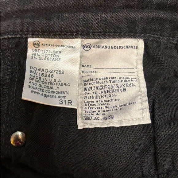 AG Adriano Goldschmeid Stevie Ankle Slim Straight Faded Black Distressed Size 31 - Picture 9 of 12